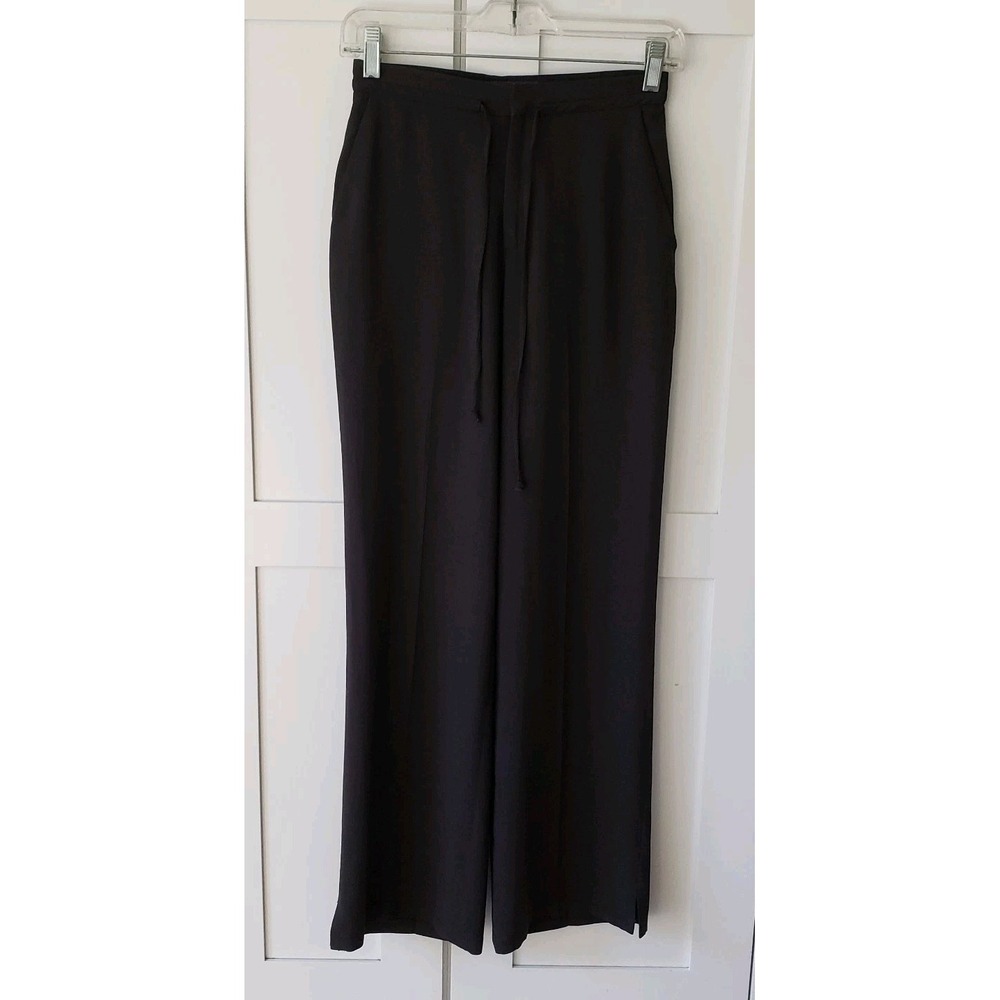 Banana Republic Dress Pants Womens 0 Black Flared Tailored Drawstring Waist